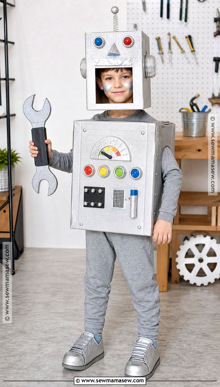 Kids Cardboard Robot Costume - 35 kids costume ideas