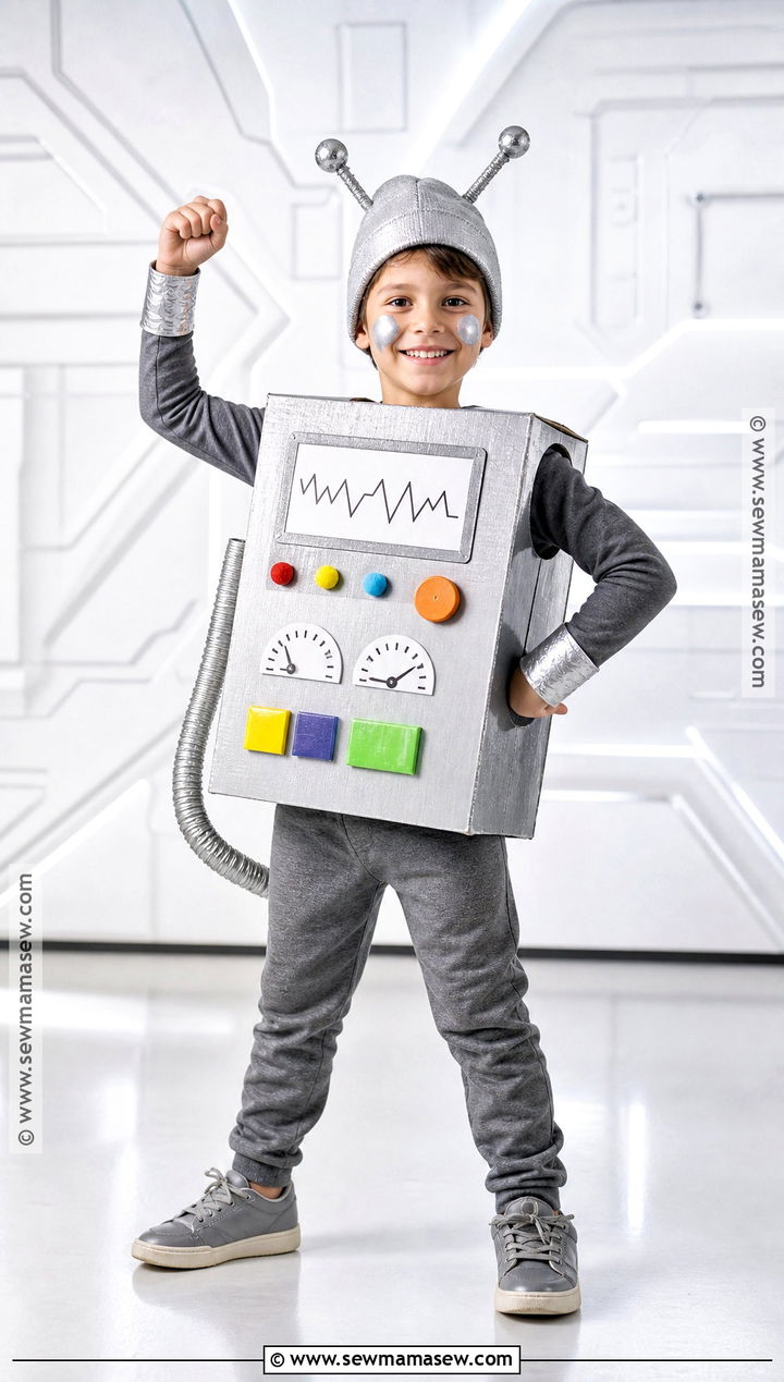 Kids Cardboard Robot Costume - 35 kid halloween costumes