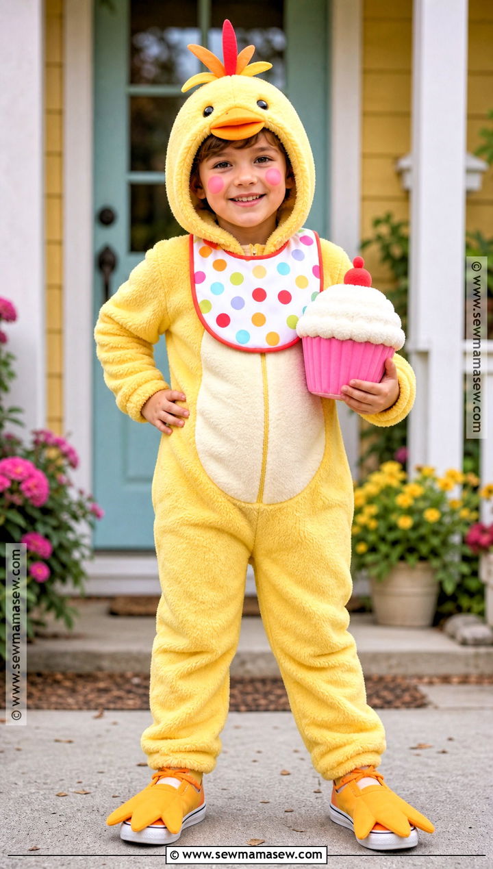 Kids Chica Costume With Soft Jumpsuit - 30 Chica Halloween Costume Ideas