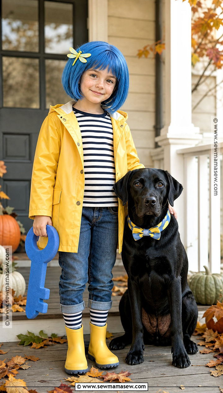Kids Coraline And Pet Cat Costume - 40 coraline halloween costume ideas
