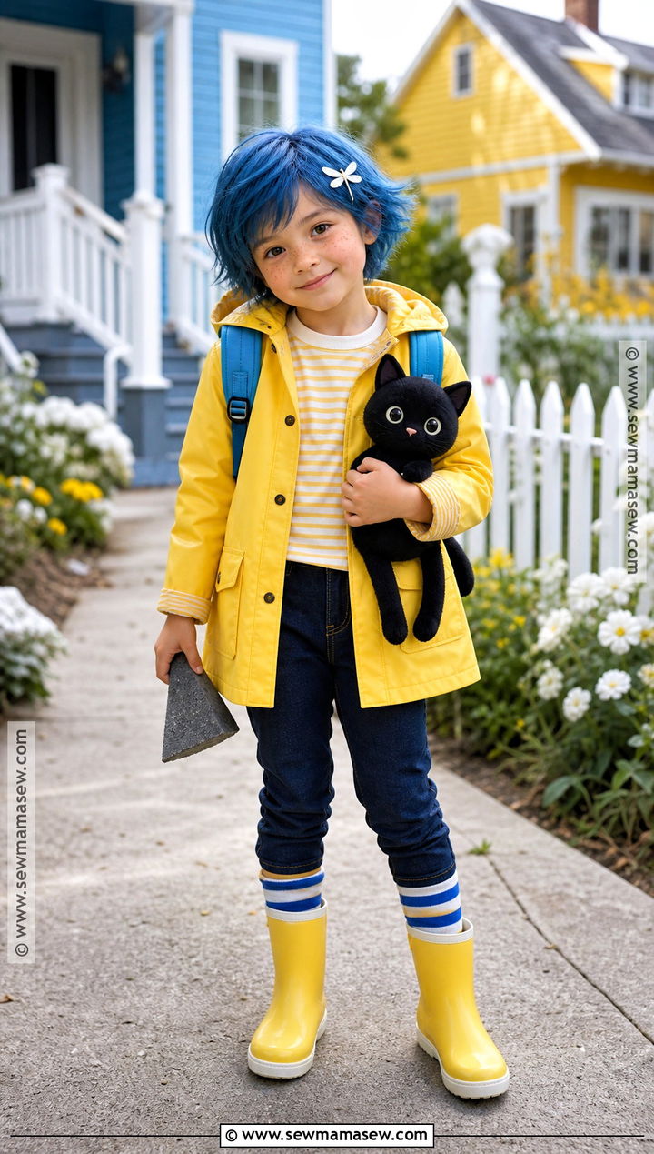 Kids Coraline Costume With Yellow Boots - 30 caroline costume ideas