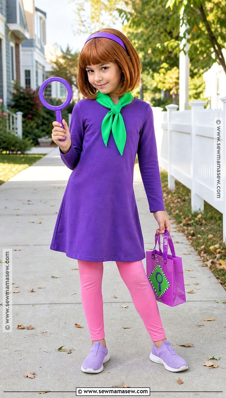 Kids Daphne Costume With Purple Tunic - 30 daphne halloween costume ideas