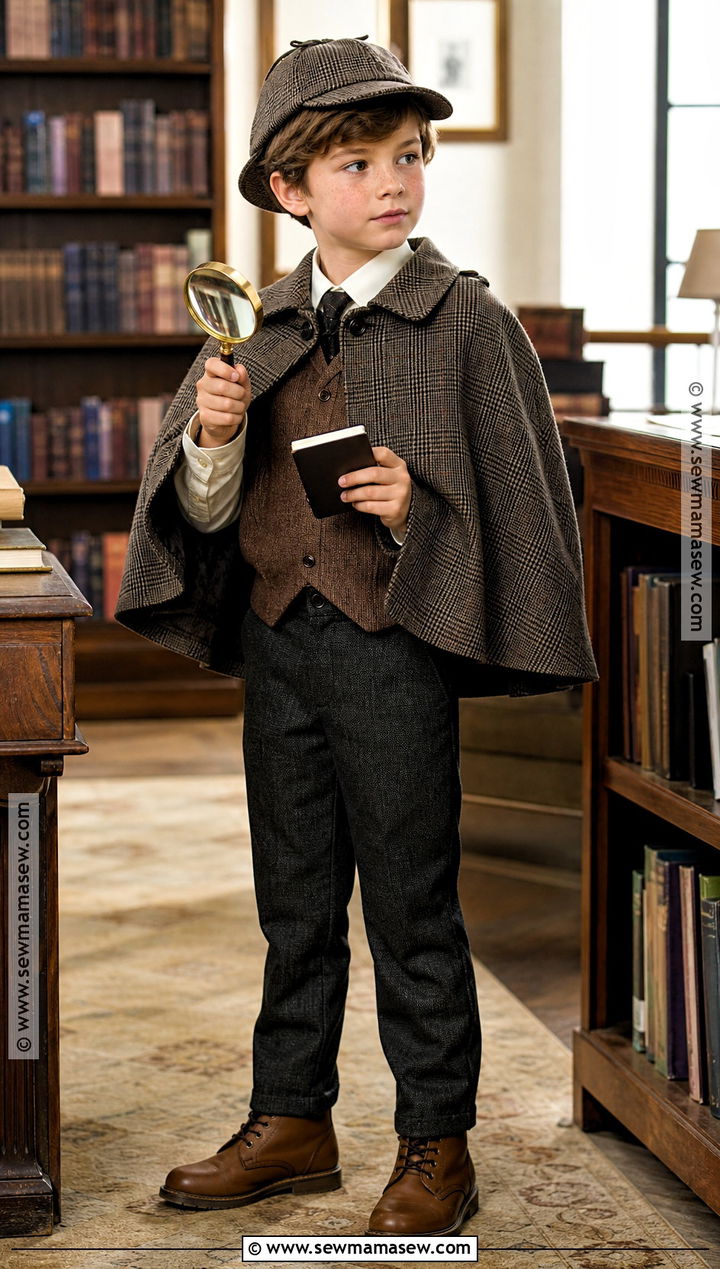 Kids Detective Costume With Plaid Coat - 35 kids costume ideas