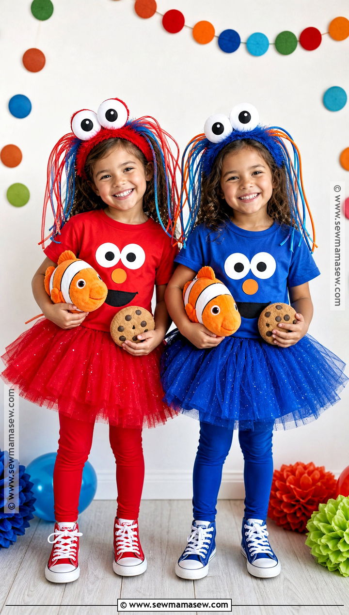Kids Elmo And Cookie Monster Tutu Costume - 40 elmo and cookie monster costumes