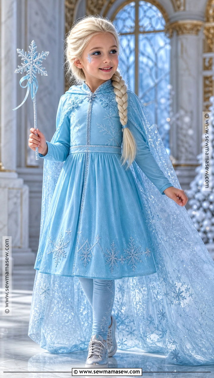 Kids Elsa Costume With Blue Cape - 35 kids costume ideas