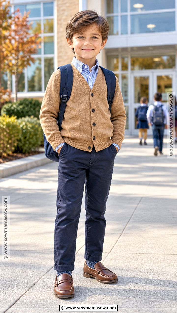 Kids Fall Cardigan And Chinos Outfit - 25 kids fall outfits