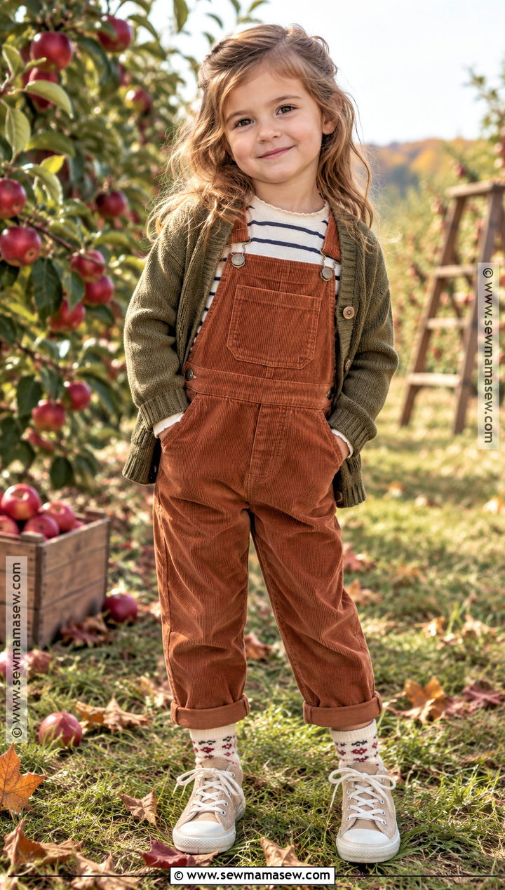 Kids Fall Corduroy Overalls Outfit - 15 fall fashion ideas for kids