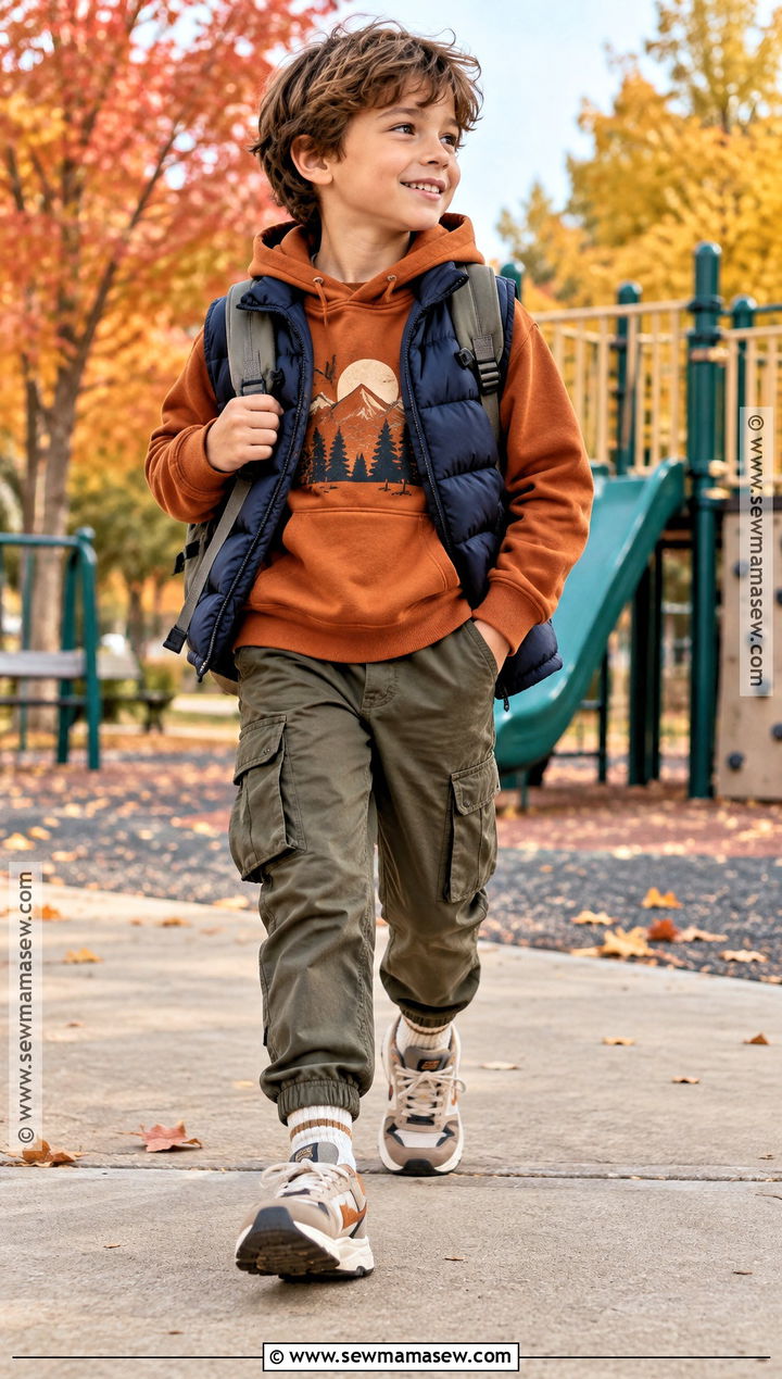 Kids Fall Hoodie And Cargo Pants Outfit - 25 kids fall outfits