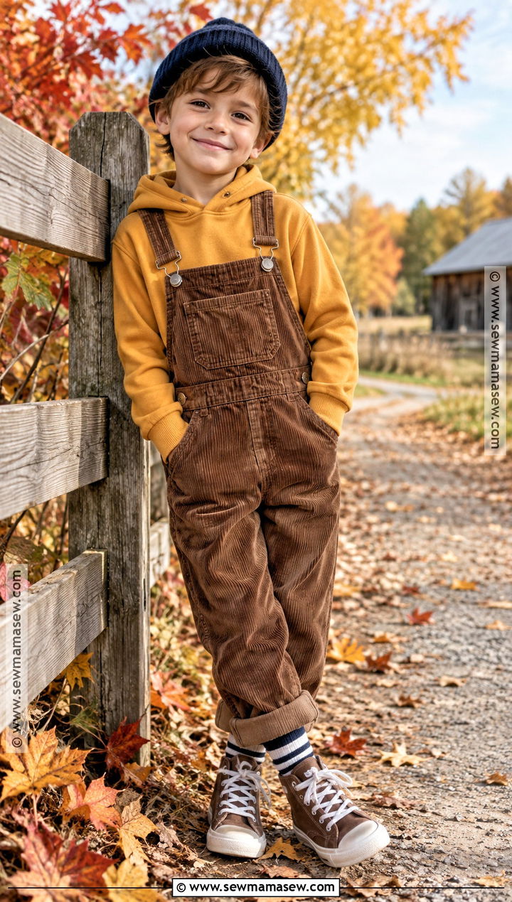 Kids Fall Hoodie And Overalls Set - 15 kids fall clothing set ideas