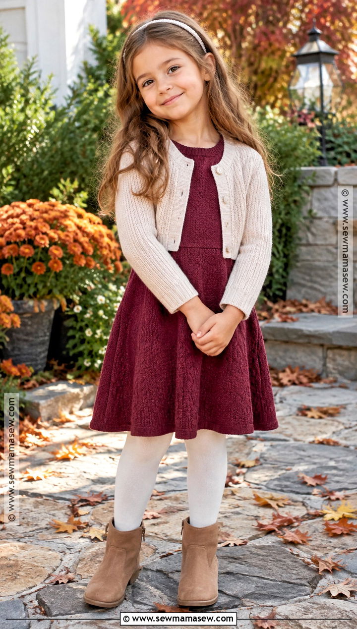 Kids Fall Knit Dress And Boots Outfit - 15 fall fashion ideas for kids