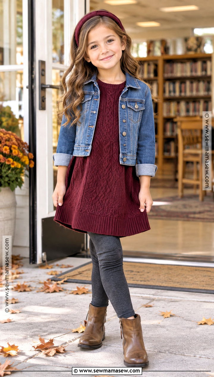 Kids Fall Knit Dress And Leggings Outfit - 25 kids fall outfits