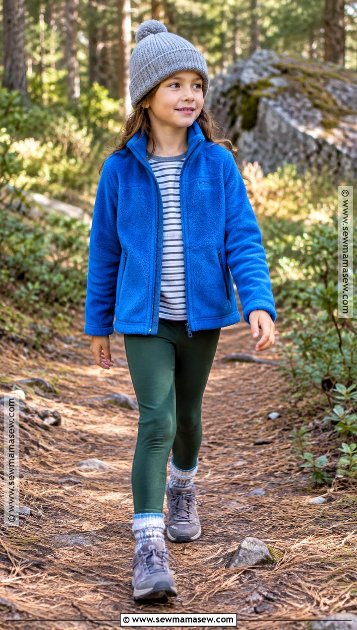 Kids Fall Outfit With Fleece Jacket And Leggings - 15 cute fall outfits for kids