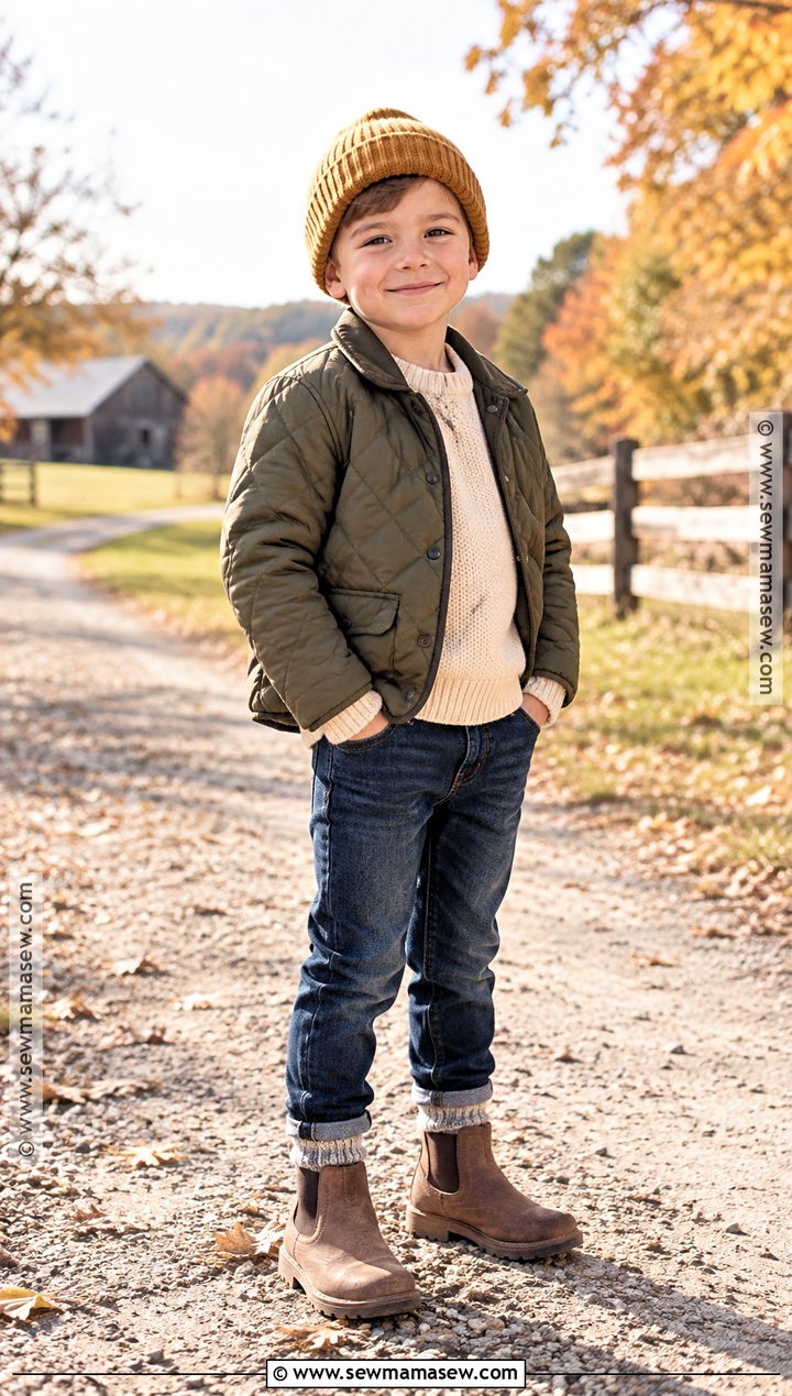 Kids Fall Quilted Jacket Outfit - 25 kids fall outfits