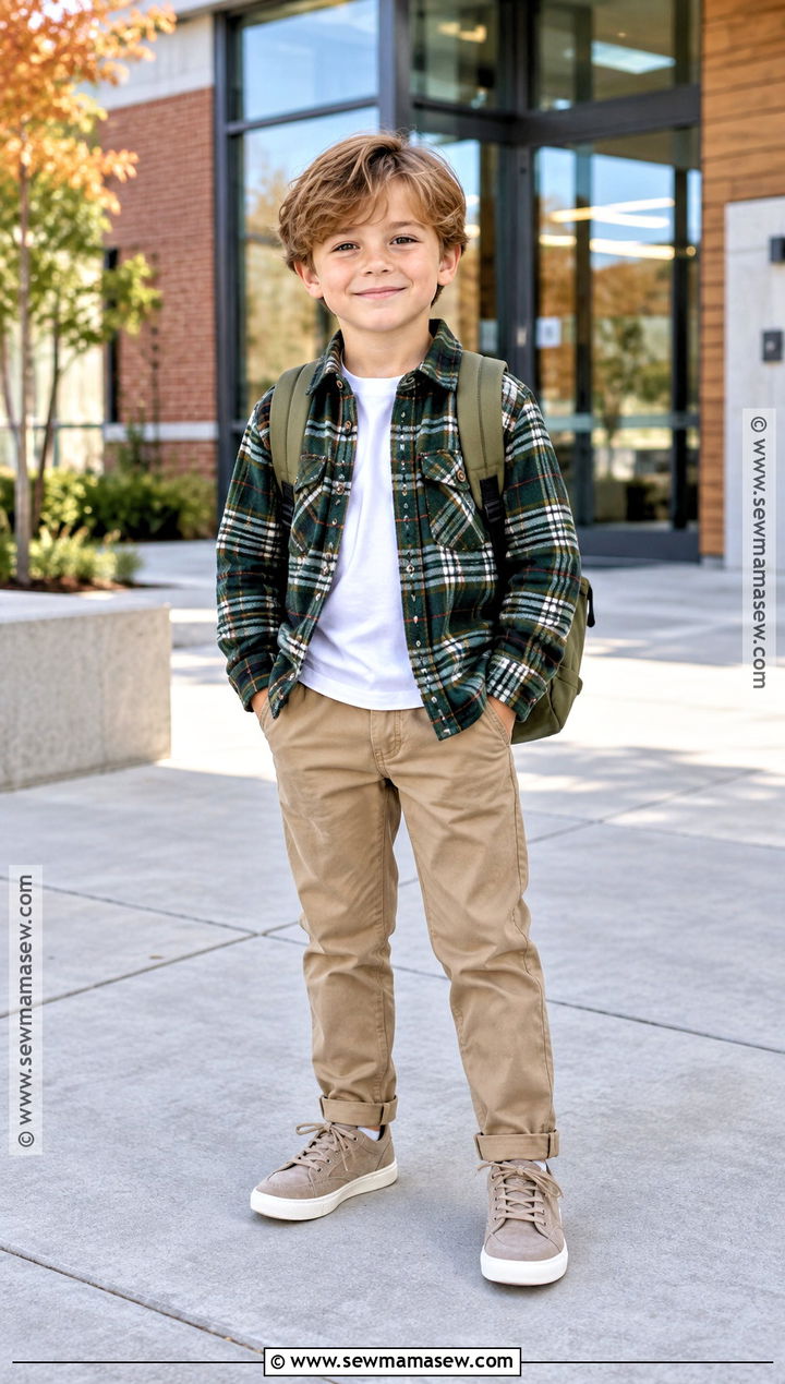 Kids Fall Shacket And Chinos Outfit - 15 fall fashion ideas for kids
