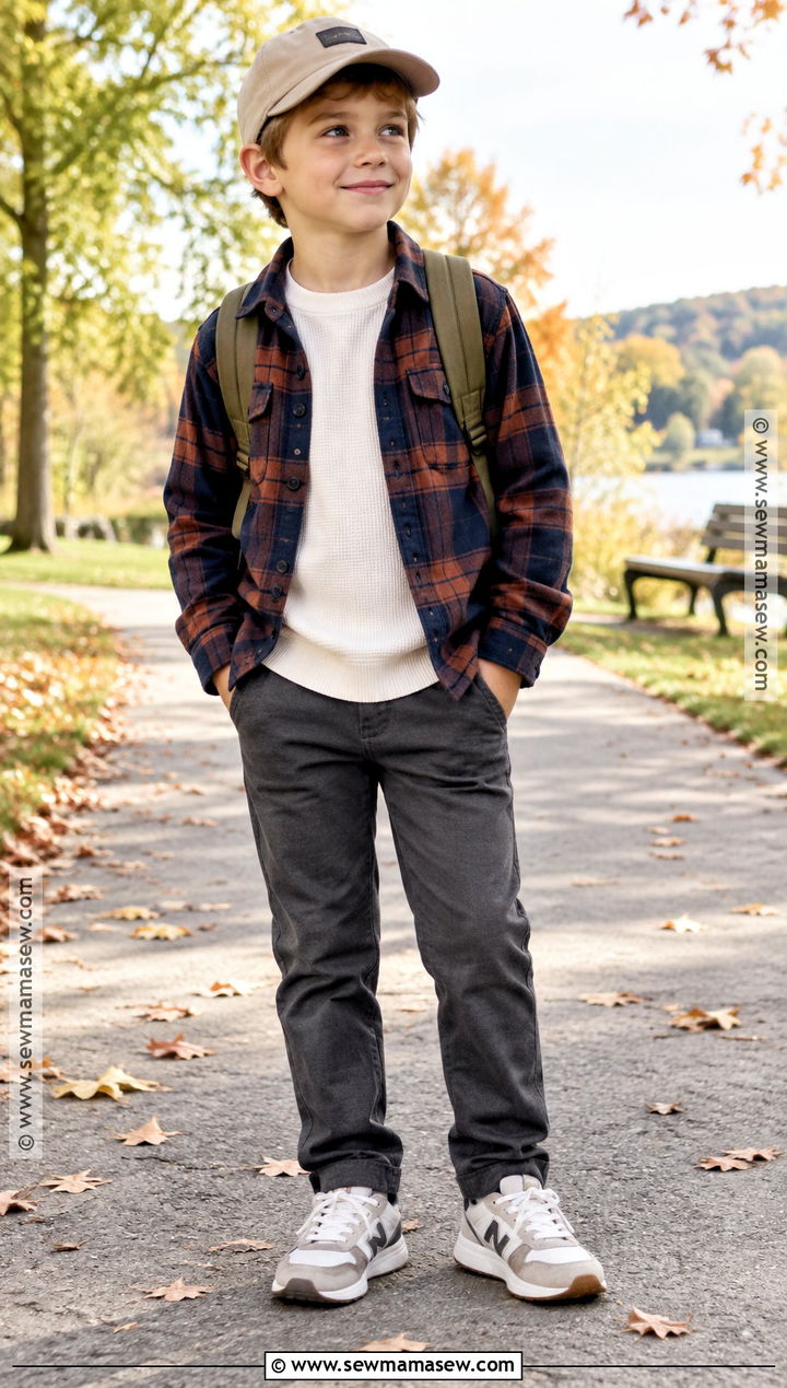 Kids Fall Shacket And Jogger Set - 15 kids fall clothing set ideas