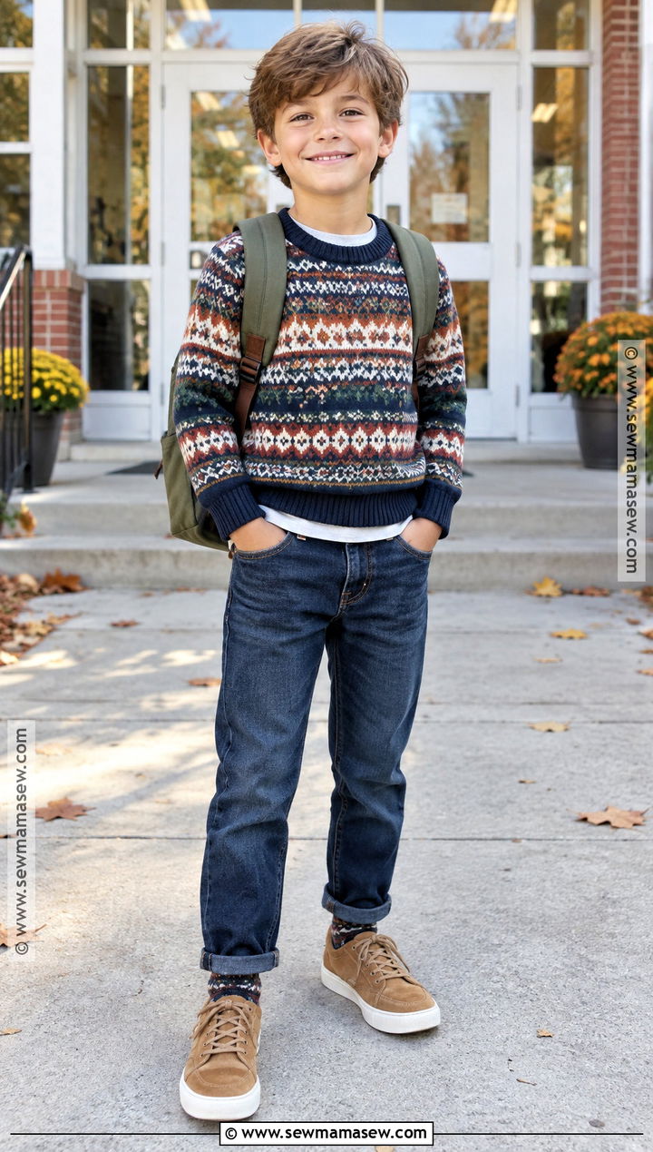 Kids Fall Sweater And Jeans Outfit - 25 kids fall outfits