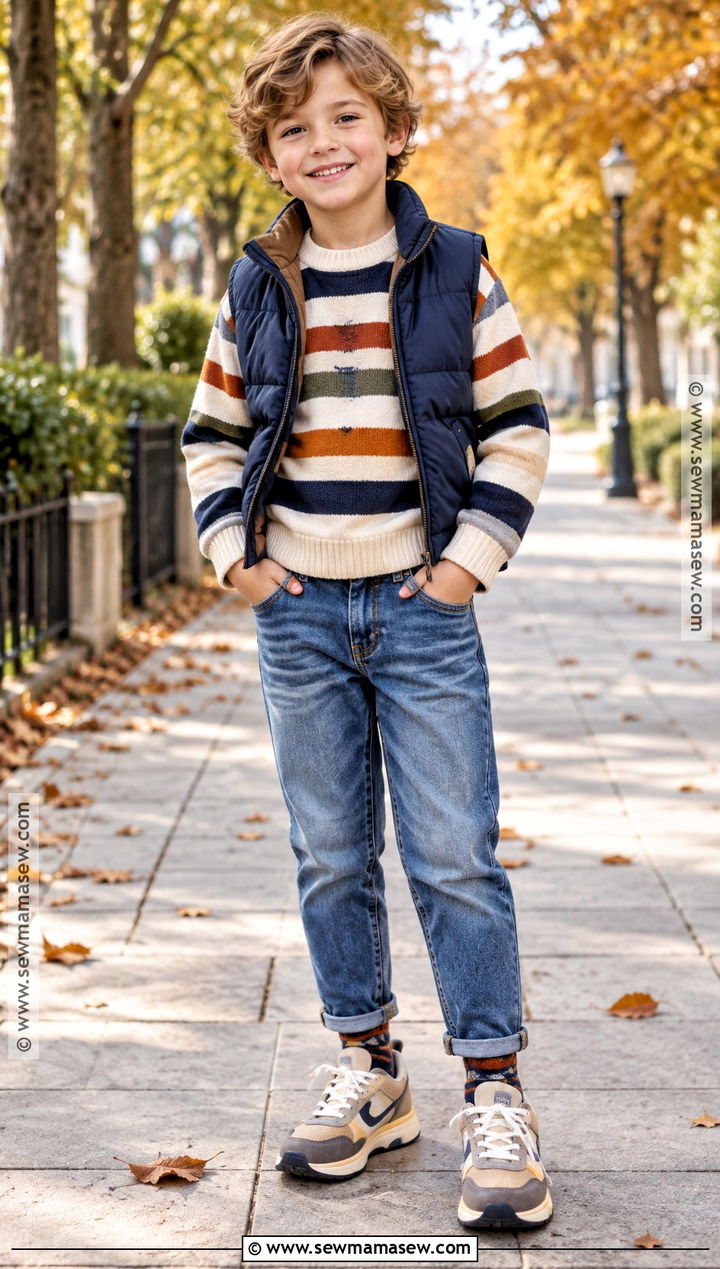 Kids Fall Sweater And Jeans Set - 15 kids fall clothing set ideas