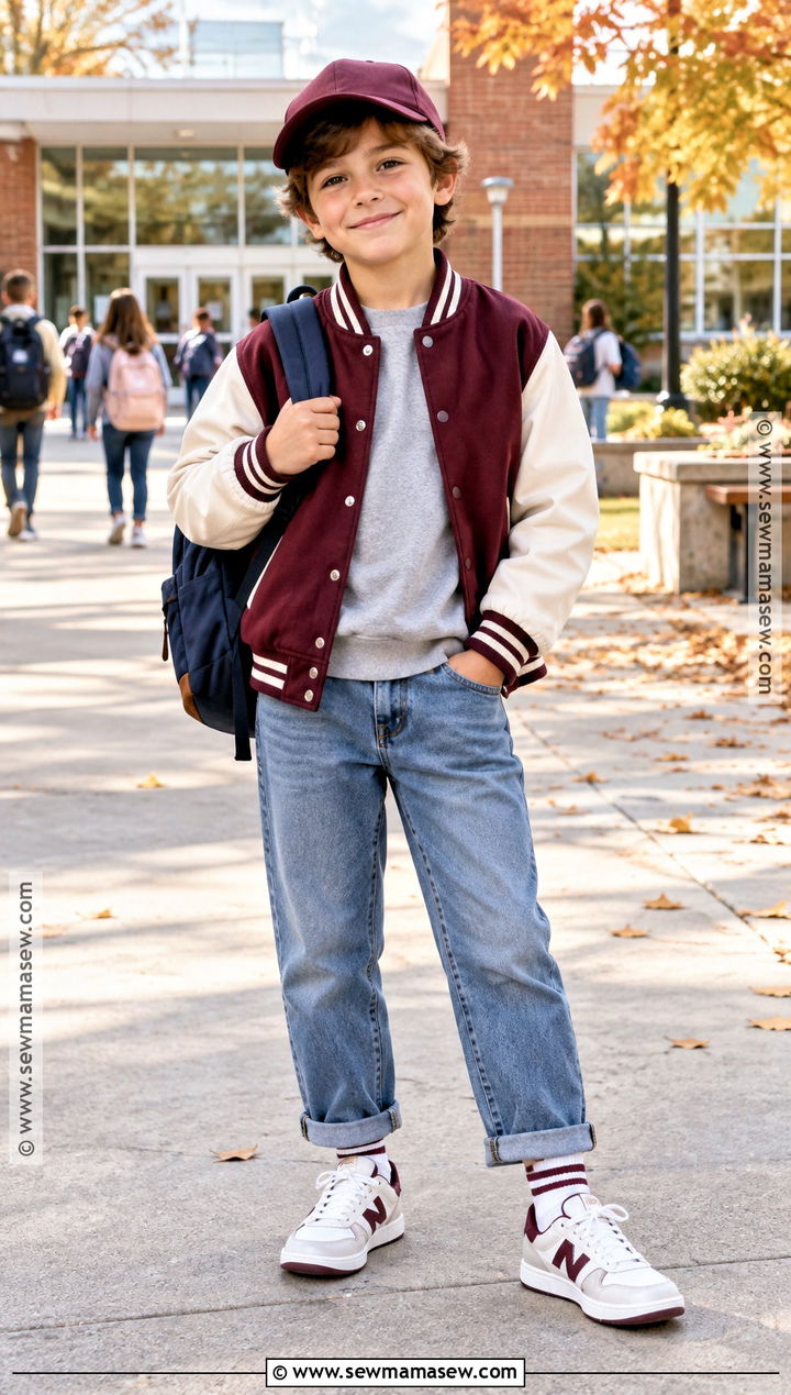 Kids Fall Varsity Jacket Outfit - 25 kids fall outfits