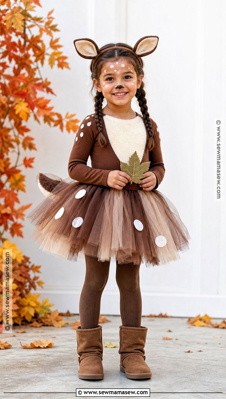 Kids Fawn Costume With Tutu And Tights - 30 fawn halloween costume ideas
