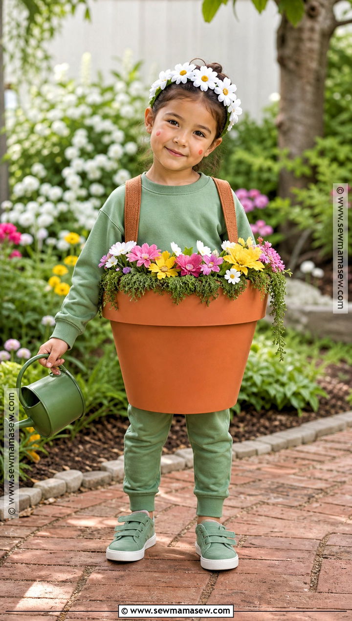 Kids Flowerpot Costume - 40 Flower Costume Ideas