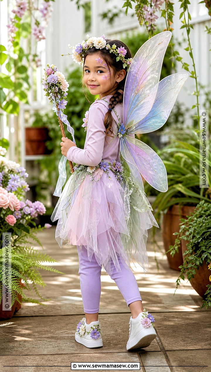 Kids Garden Fairy Costume With Flower Crown - 35 kids costume ideas