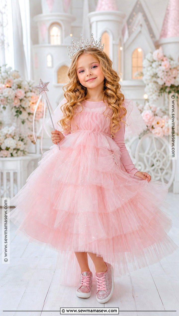 Kids Glinda Costume With Sparkly Crown - 35 kids halloween costume ideas