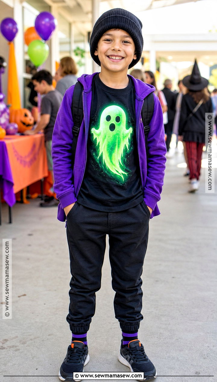 Kids Glow Ghost Halloween Shirt Outfit - 40 halloween shirts