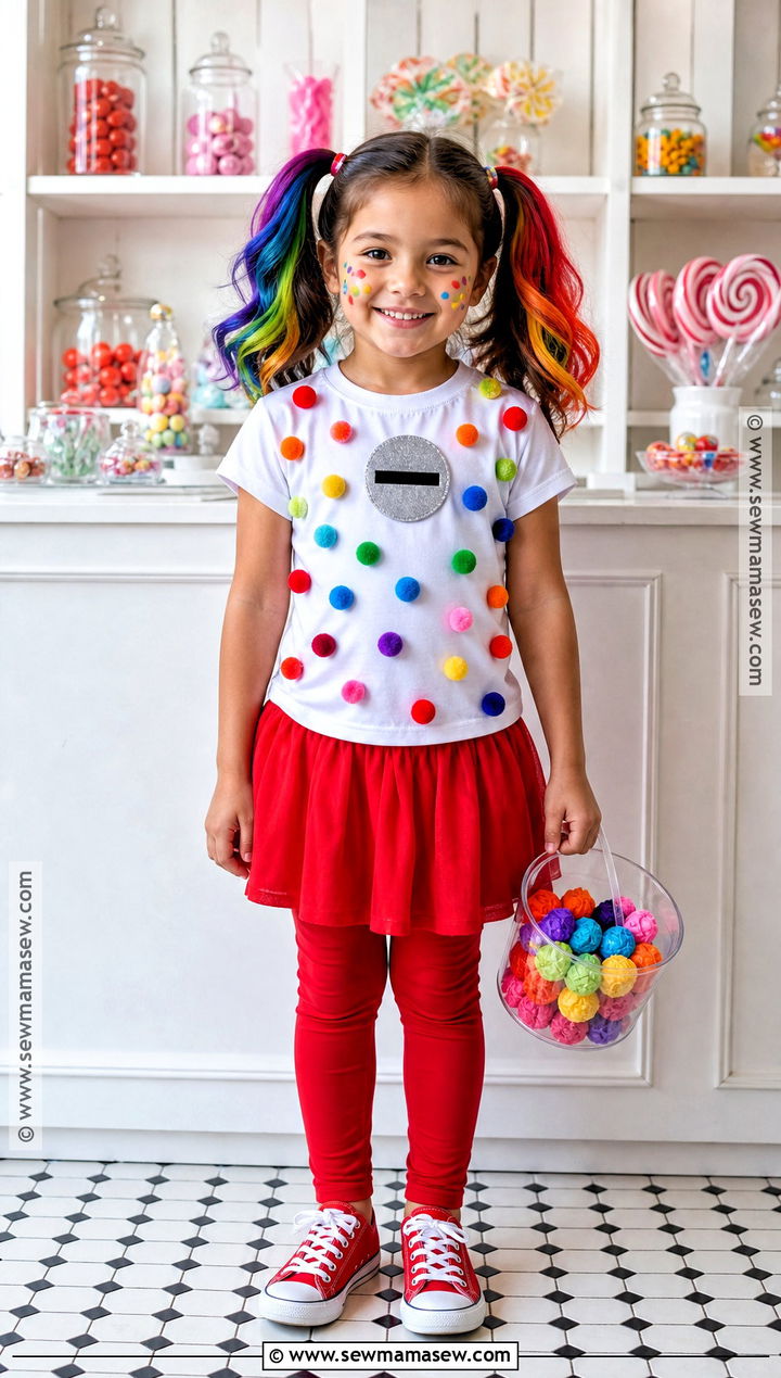Kids Gumball Machine Costume With Red Skirt - 35 kids halloween costume ideas