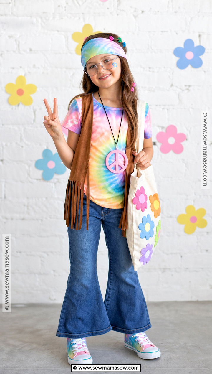Kids Hippie Costume With Tie Dye Shirt - 45 hippie costume ideas