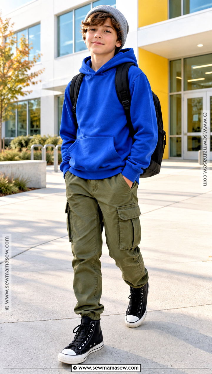 Kids Hoodie And Cargo Pants Fall Outfit - 20 kids fall fashion ideas