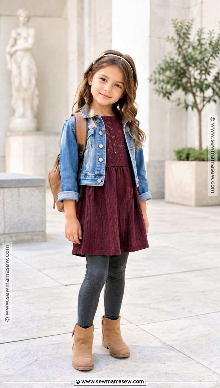 Kids Knit Dress And Leggings Fall Outfit - 20 kids fall fashion ideas