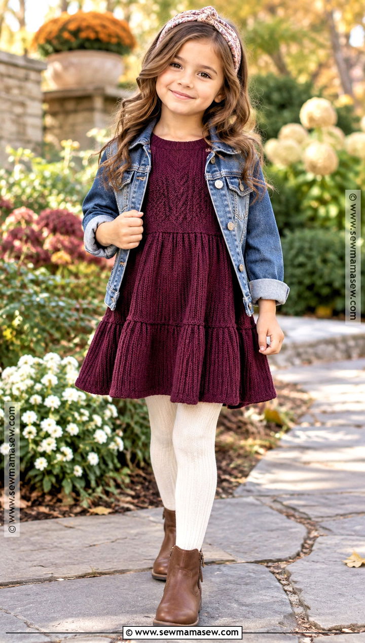 Kids Knit Dress And Tights Outfit - 15 kids fall clothes