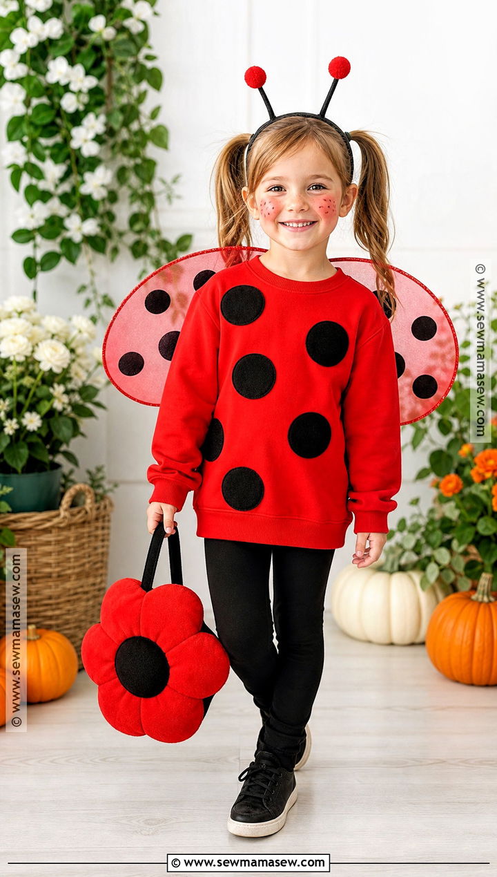 Kids Ladybug Costume With Red Wings - 50 halloween costumes ideas