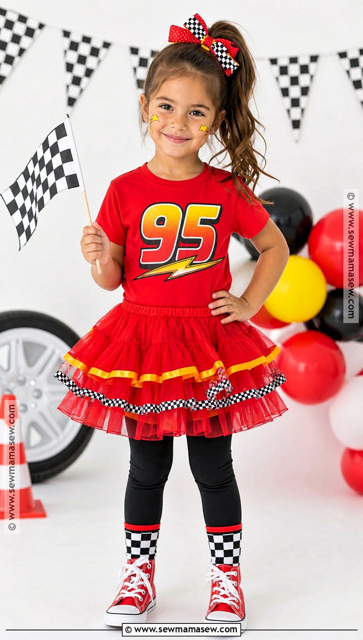 Kids Lightning McQueen Tutu Costume - 30 lightning mcqueen halloween costume ideas