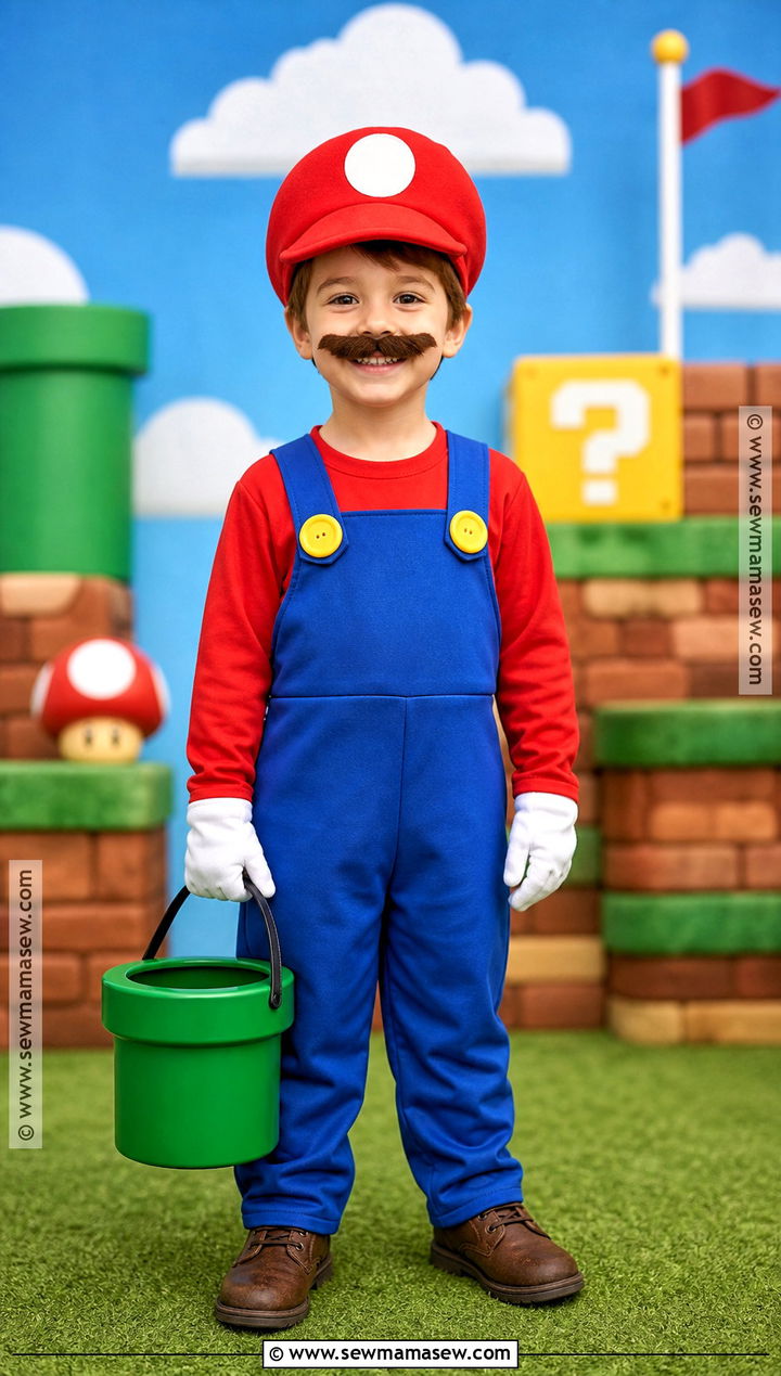 Kids Mario Costume With Brown Shoes - 35 kids halloween costume ideas