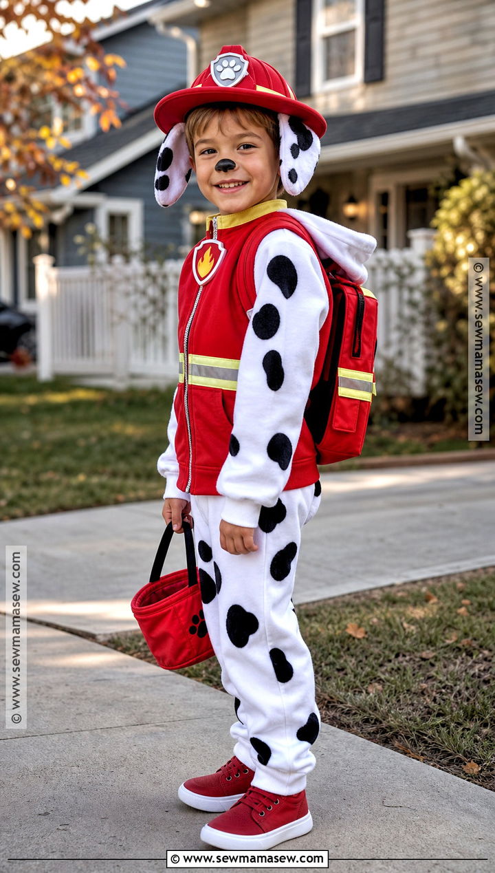 Kids Marshall Costume With Red Vest - 35 kids halloween costume ideas