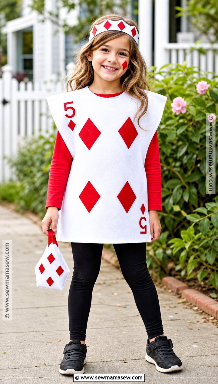 Kids Number Card Costume With Felt Tunic - 30 Deck Of Cards Costume Ideas