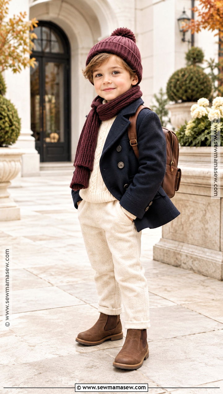 Kids Peacoat And Knit Set Fall Outfit - 20 kids fall fashion ideas