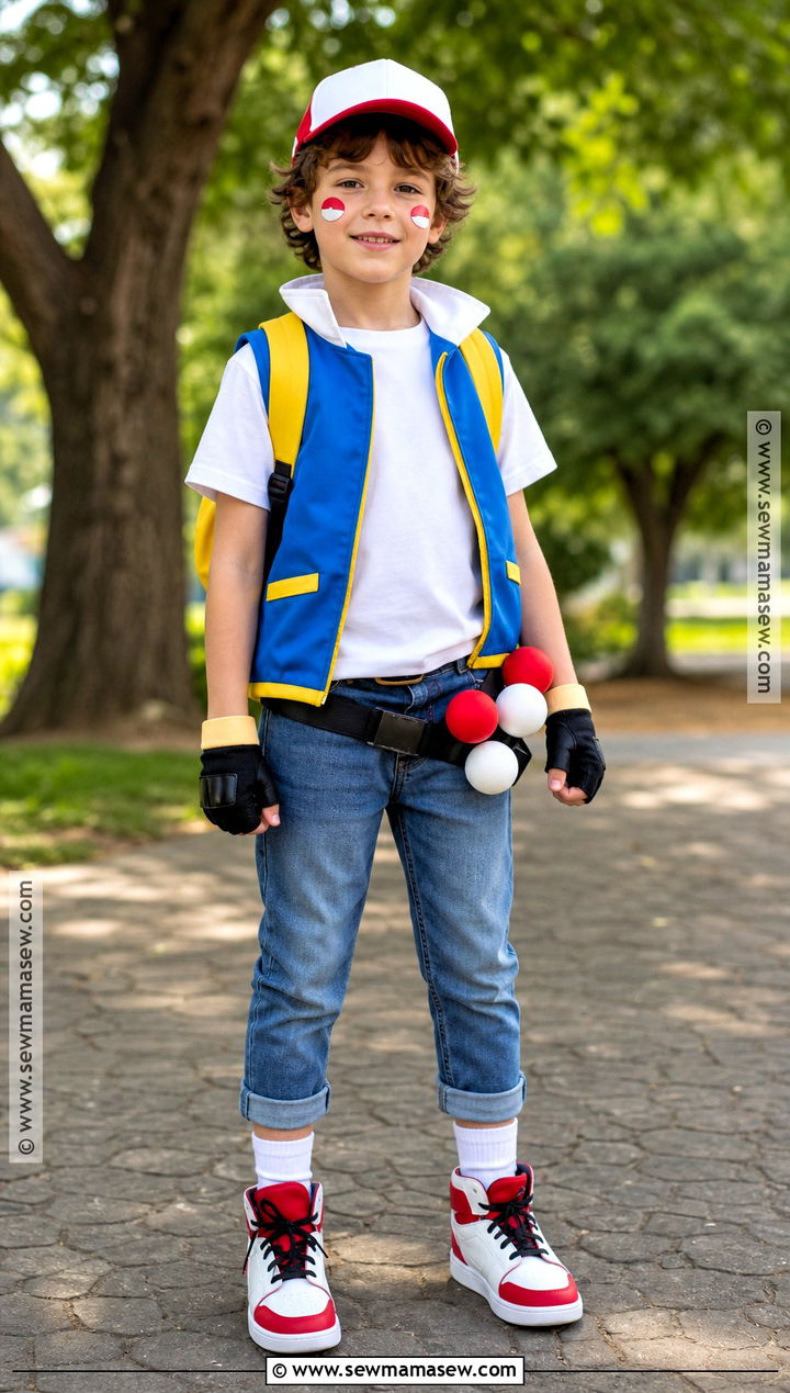 Kids Pokemon Trainer Costume With Yellow Backpack - 35 kids halloween costume ideas