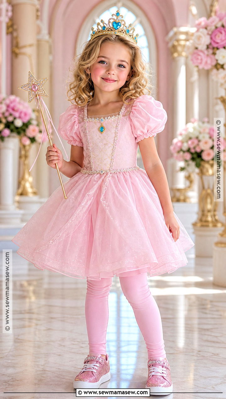 Kids Princess Peach Costume With Pink Sneakers - 35 kids halloween costume ideas