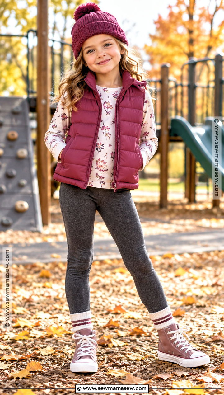 Kids Puffer Vest And Leggings Outfit - 15 kids fall clothes