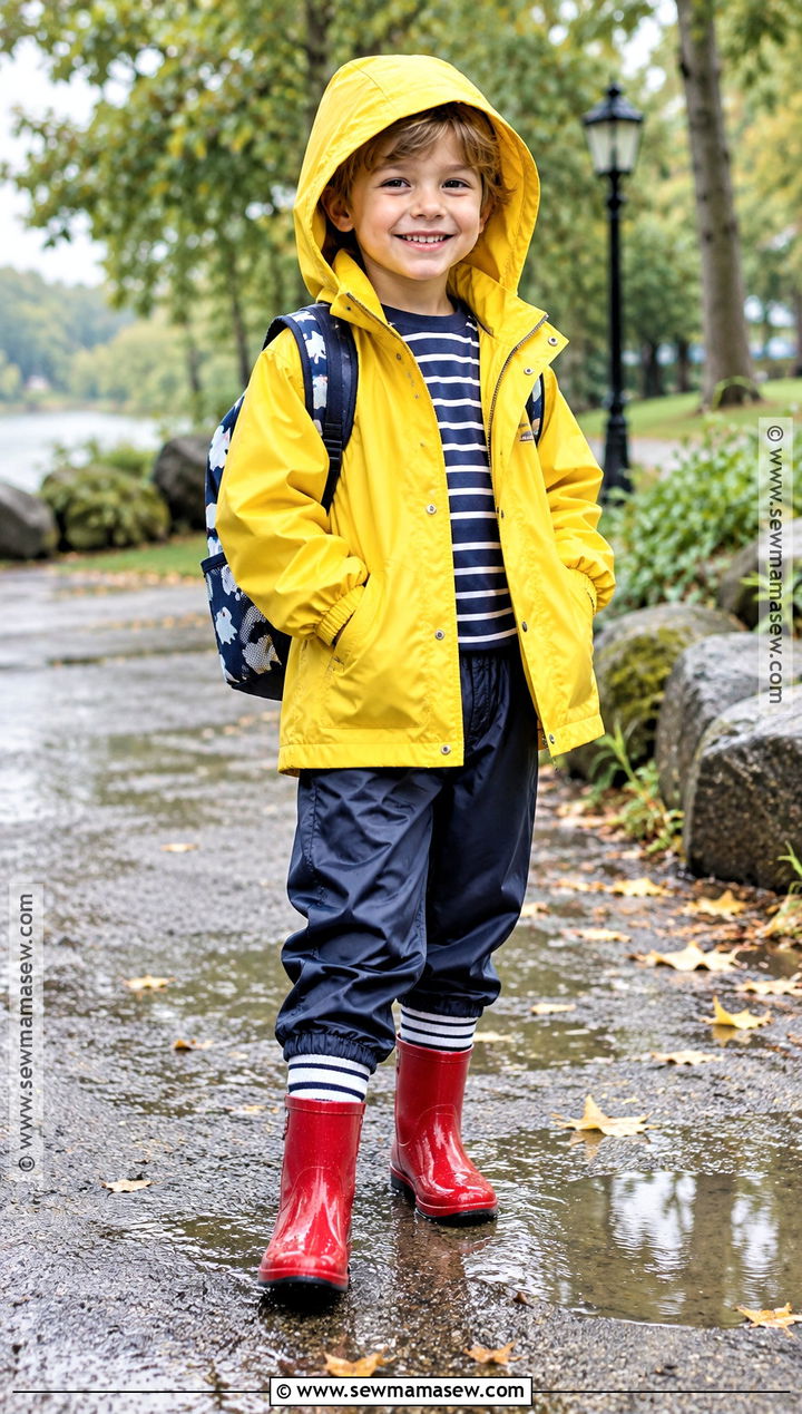 Kids Rain Jacket And Waterproof Boots Outfit - 20 kids fall fashion ideas