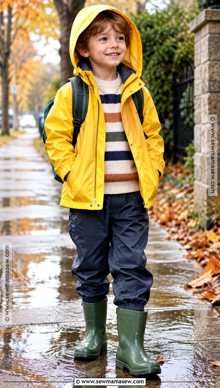 Kids Rain Jacket And Waterproof Boots Outfit - 15 kids fall clothes