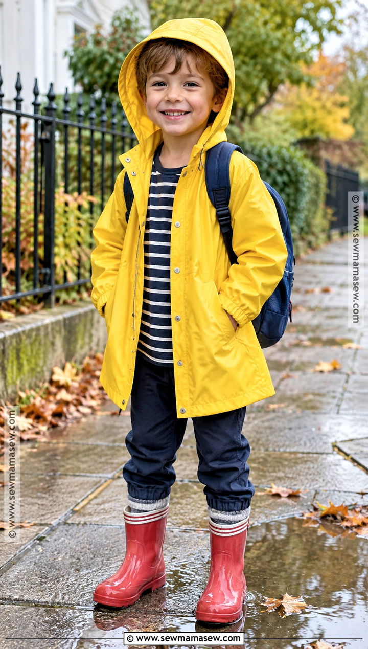 Kids Raincoat And Waterproof Boots Autumn Outfit - 25 kids autumn outfits