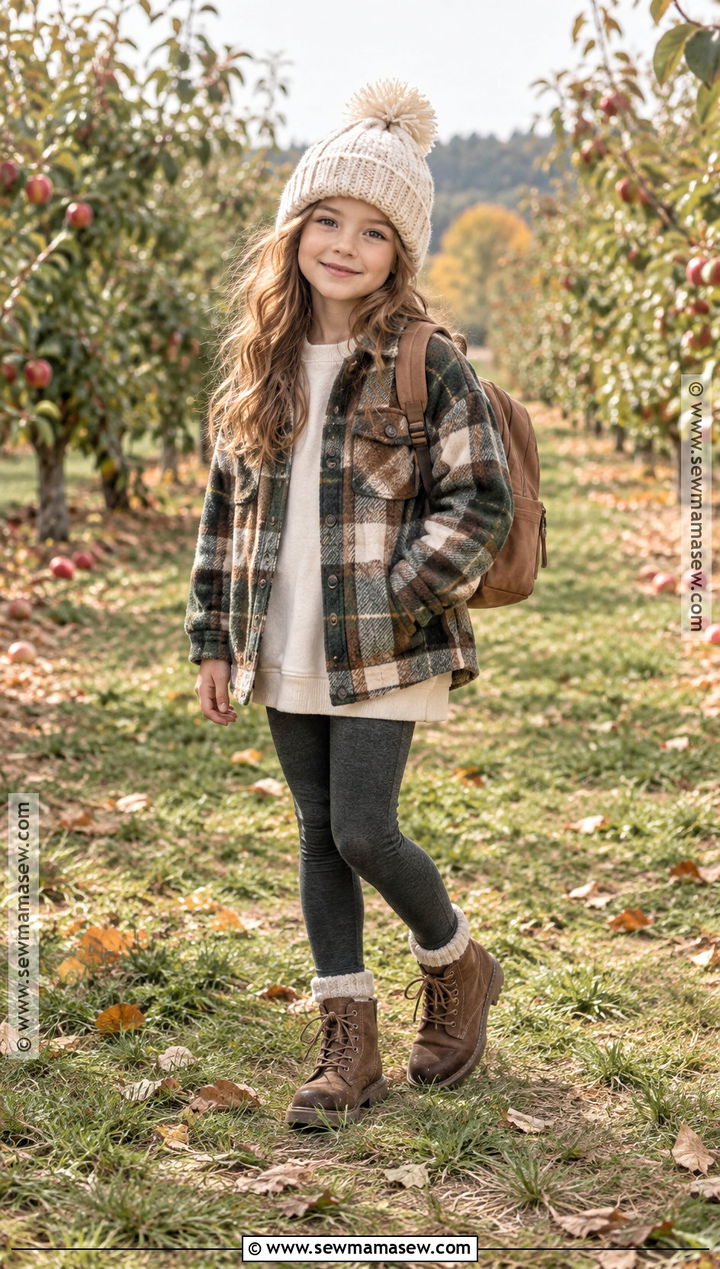 Kids Shacket And Leggings Autumn Outfit - 25 kids autumn outfits