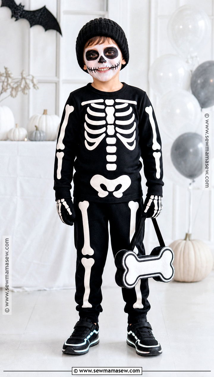 Kids Skeleton Costume With Glow Details - 35 kids costume ideas