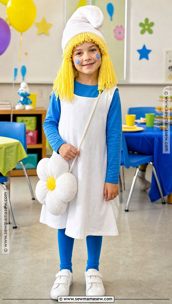 Kids Smurfette Costume With Blue Pajamas - 35 smurfette costume ideas