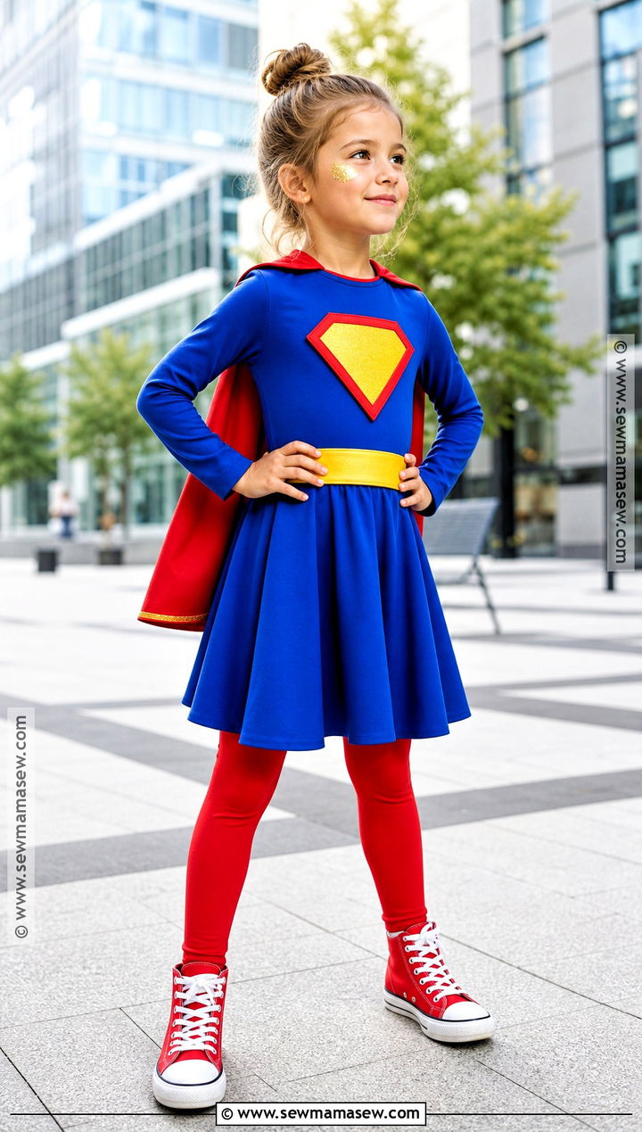 Kids Supergirl Costume With Blue Cape - 35 kids halloween costume ideas