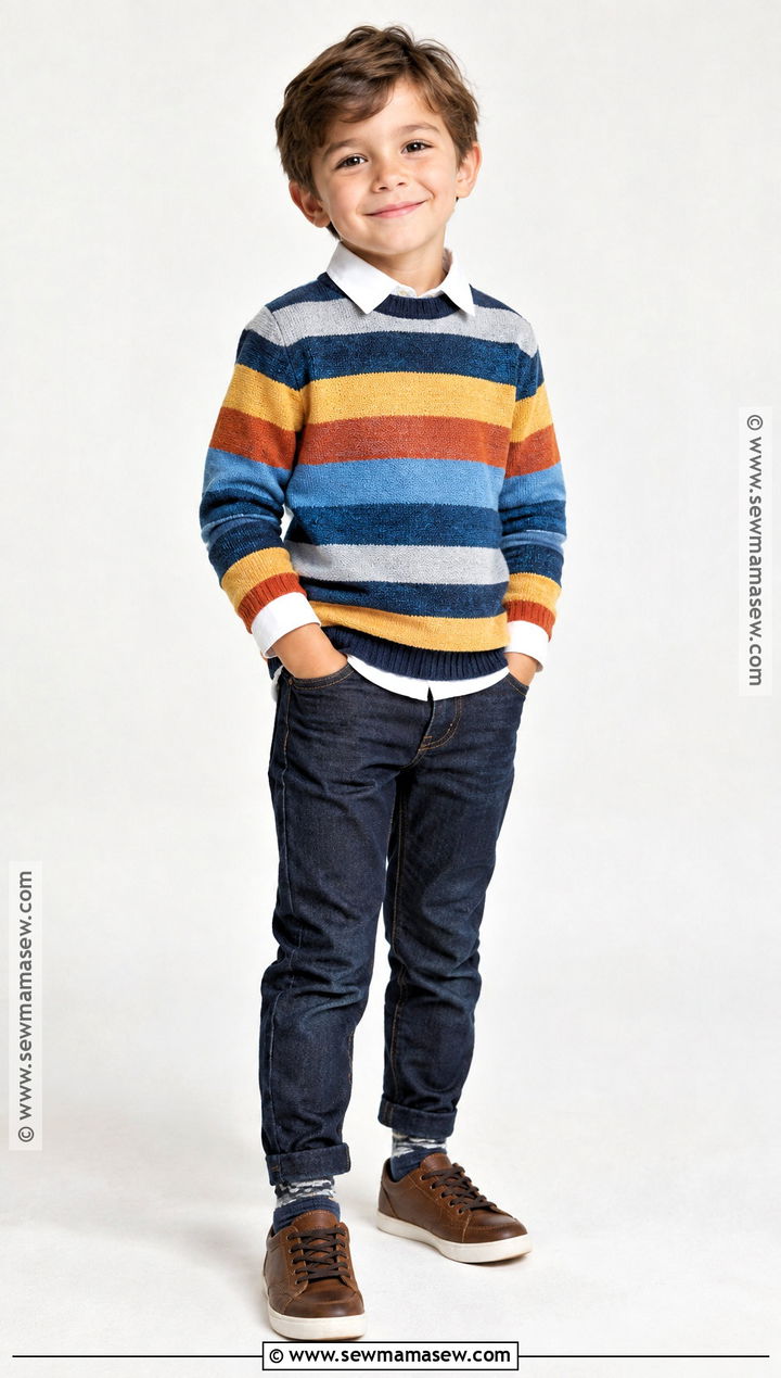 Kids Sweater And Collared Shirt Outfit - 15 Fun Fall Fashion Ideas for Kids