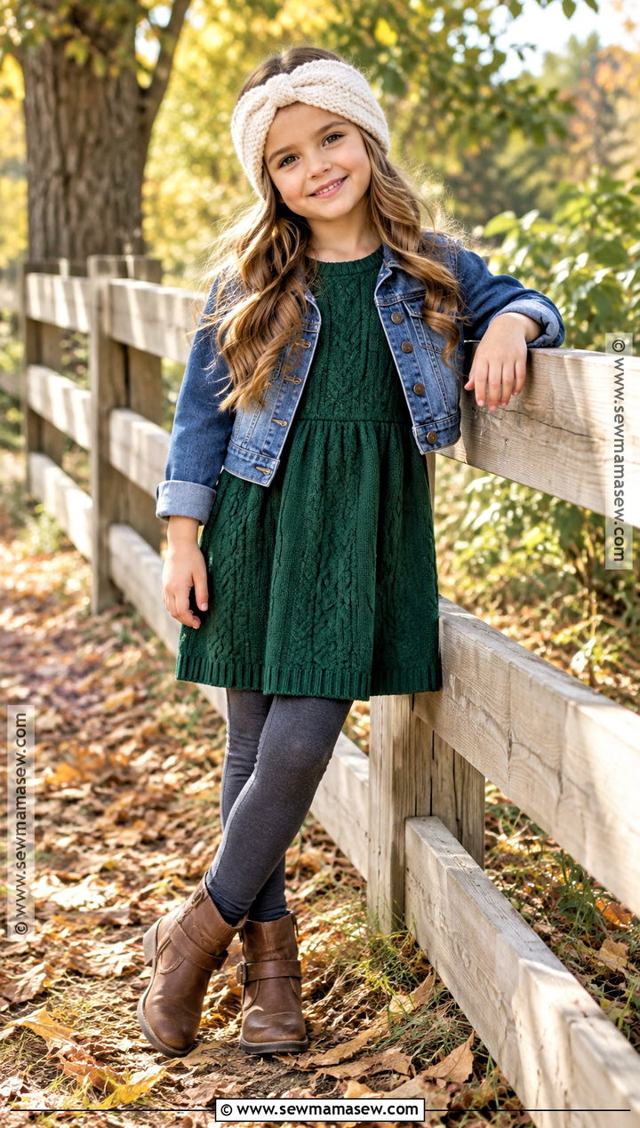 Kids Sweater Dress And Boots Autumn Outfit - 25 kids autumn outfits